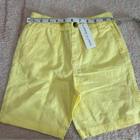 NWT Janie and Jack Pale Yellow Bermuda Shorts Size 8 Linen Cotton Blend - Picture 7 of 11
